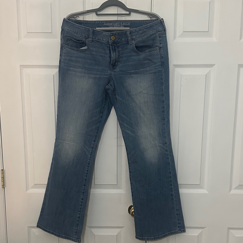 American Eagle Outfitters Women's Blue, Size 14 Favorite Boyfriend Jeans